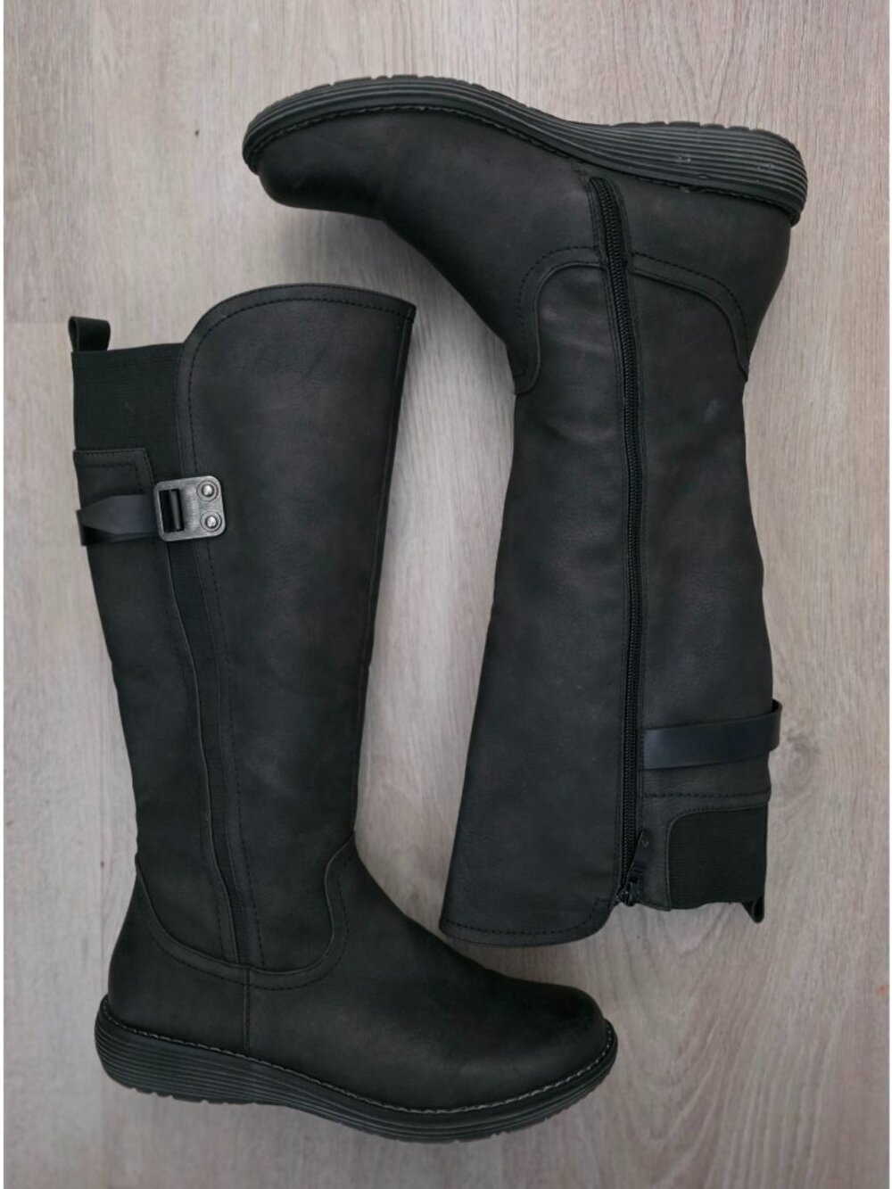 Extreme By Eddie Marc DELILAH Black Knee-High Faux Leather Side-Zip Boots Sz 8 - Picture 4 of 10